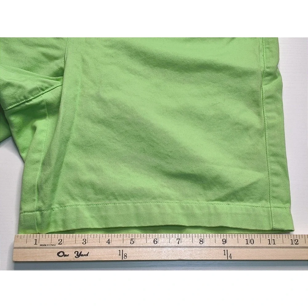 Preppy Lauren Ralph Lauren Chino Shorts Women 8 Green Cotton Twill High‎ Rise